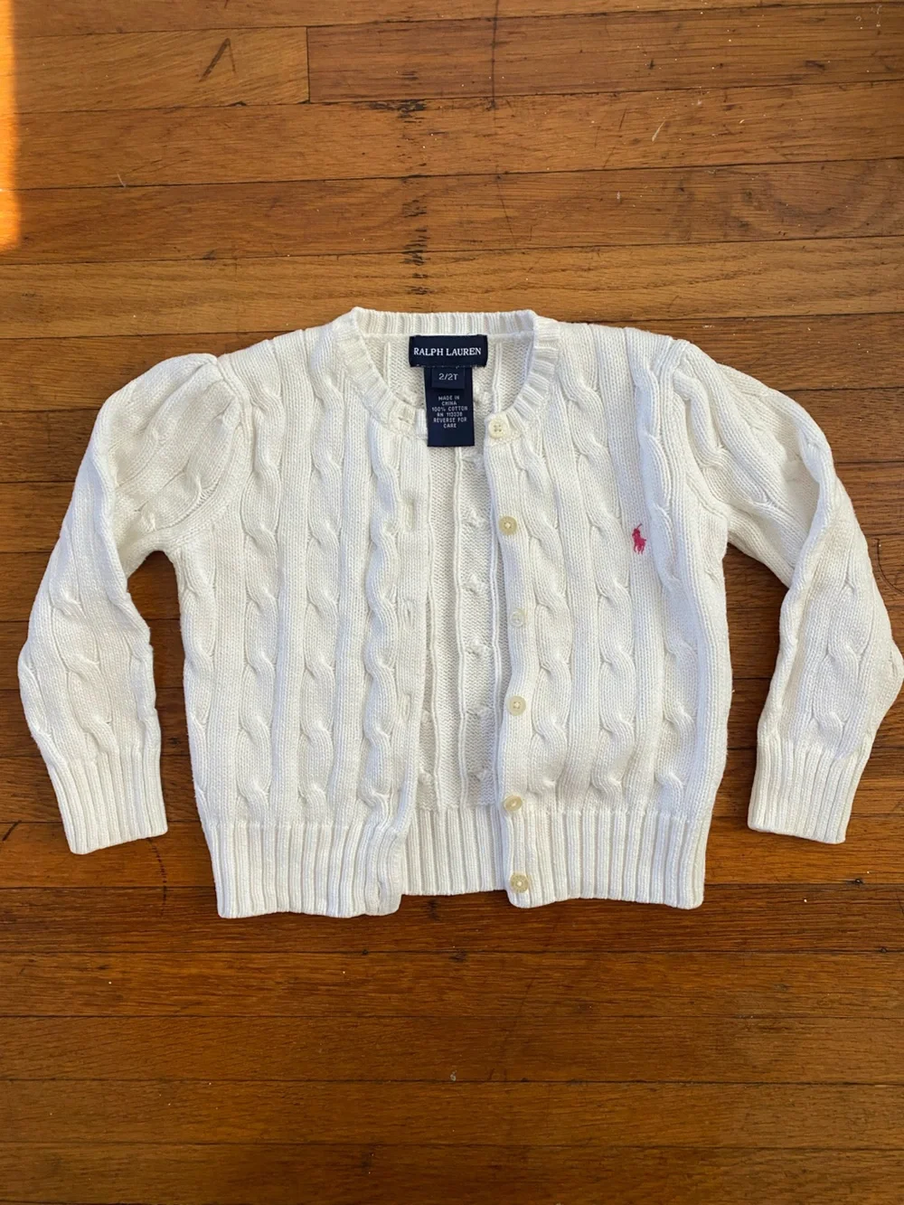 Baby Ralph Lauren White Cardigan Button up Sweater